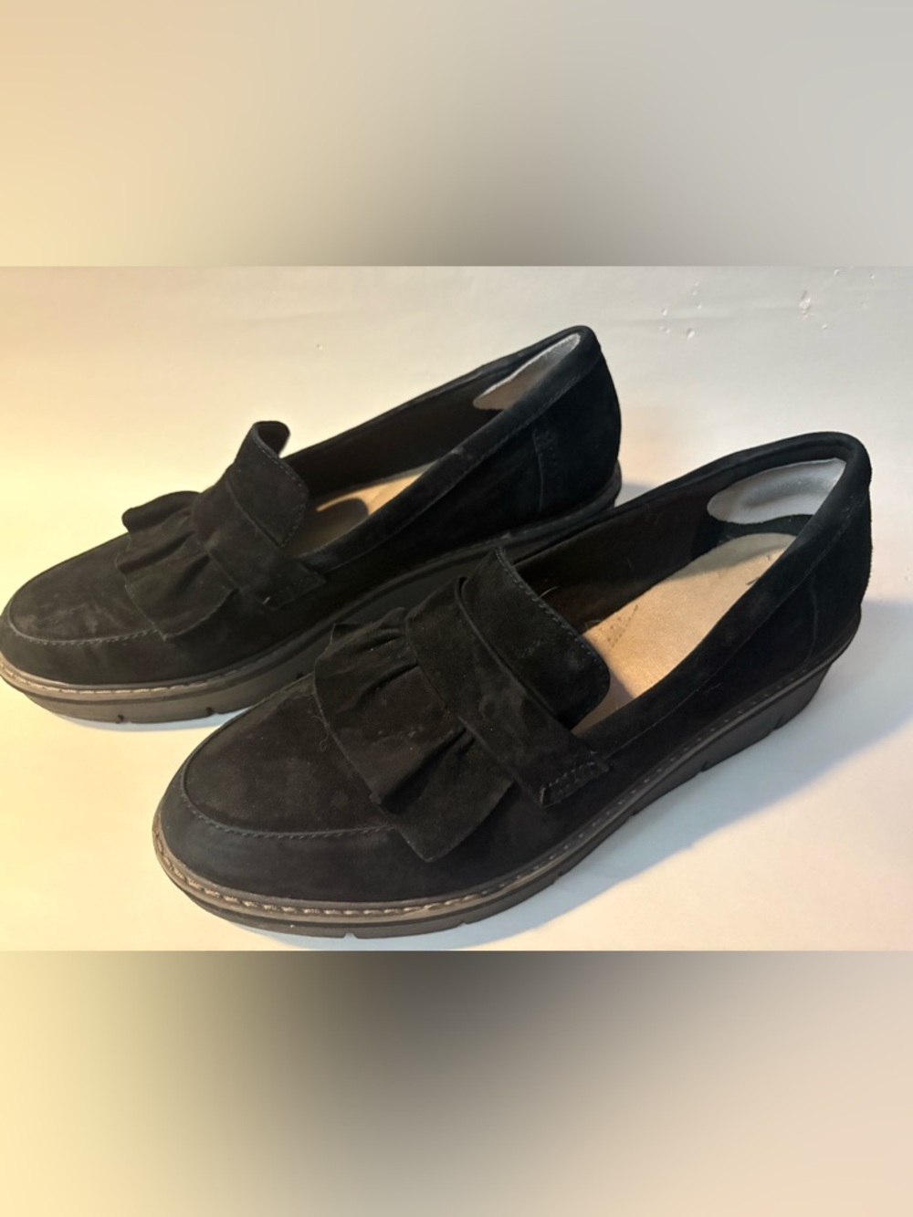 Clark’s “Airabell” Suede Fringe Loafers - Women's Comfortable Slip-Ons